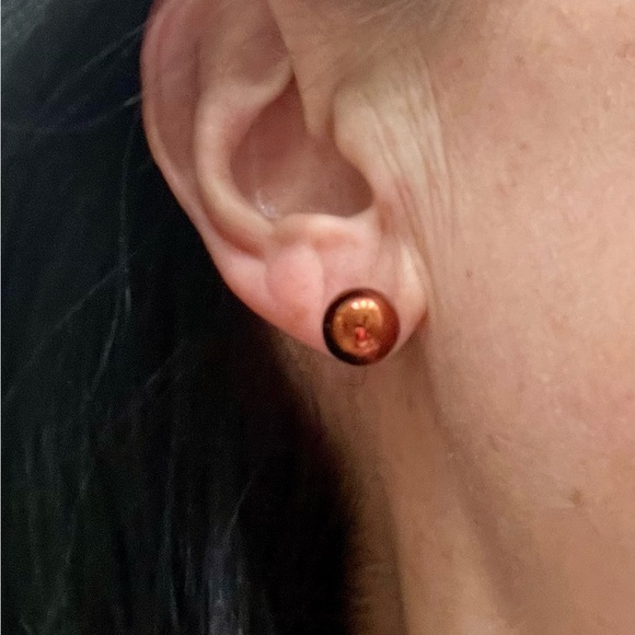 Vintage Copper Ball Stud Earrings - Picture 14 of 16
